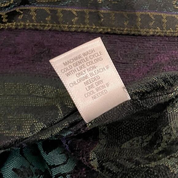 Satin Tapestry Jacket Size Large Dark Romantic Whimsigoth Witchy Artsy Brocade - Picture 9 of 13